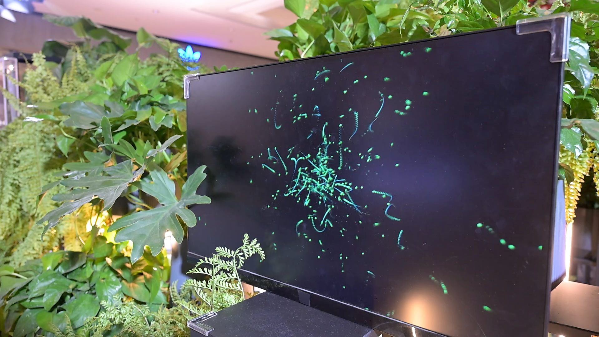 Plant System — large display with particle visualization